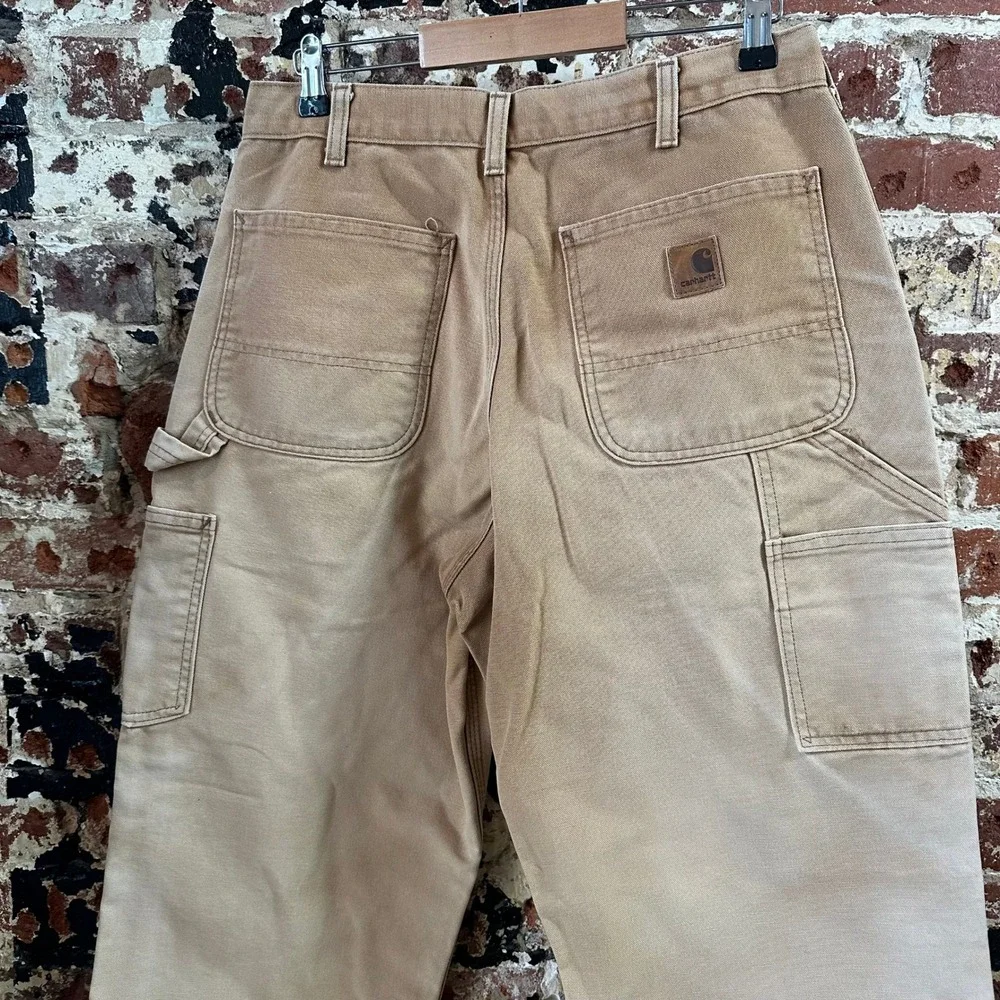 Carhartt B11 BRN Brown Washed Duck Canvas Carpenter Workwear Pants Mens 32x30